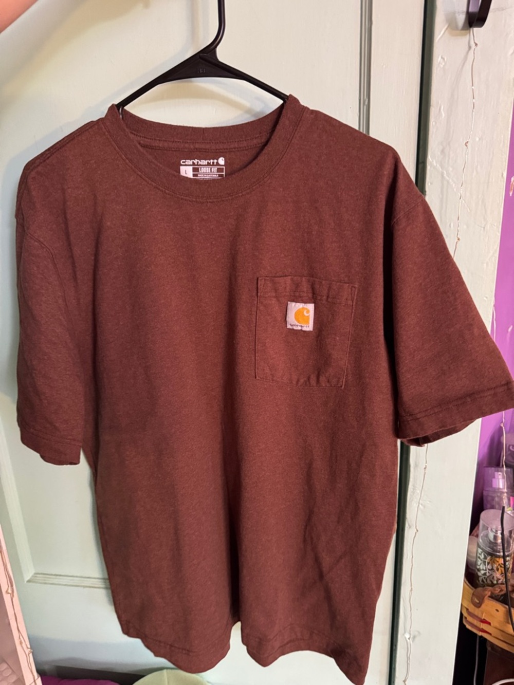 Carhartt Men's Pocket Tee in Maroon